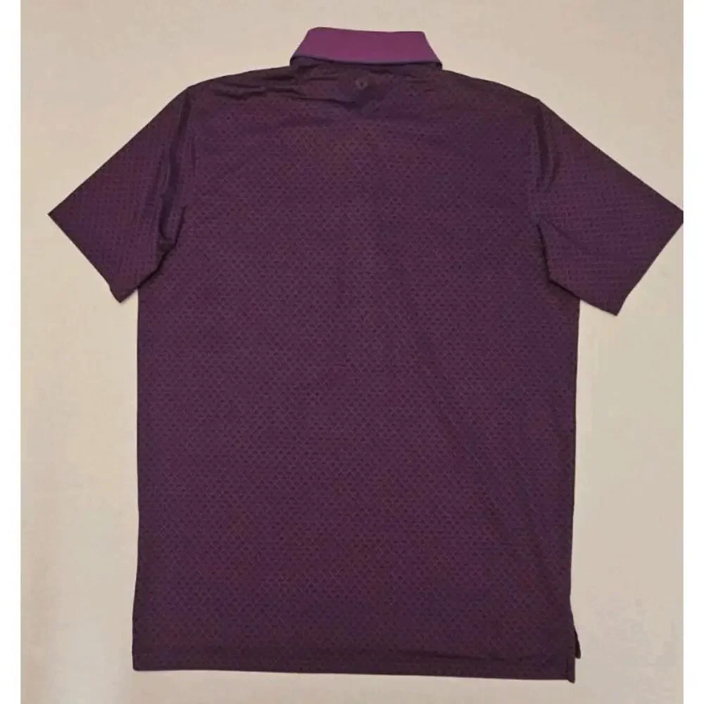 Greyson Polo Men’s Medium Purple Geometric Wolf Performance‎ Golf EUC